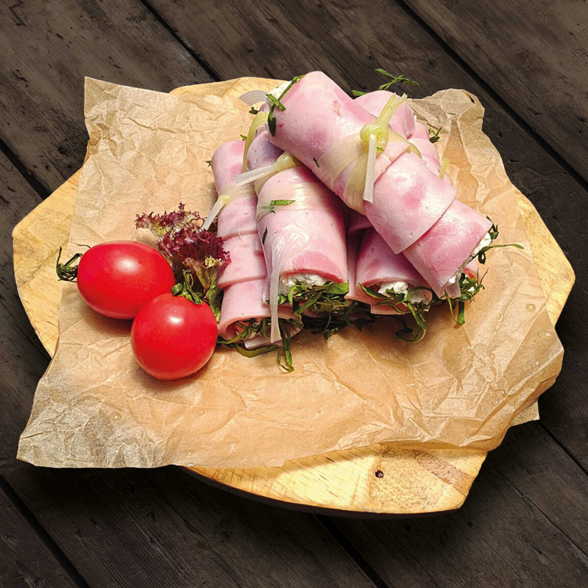 Рулетики из ветчины