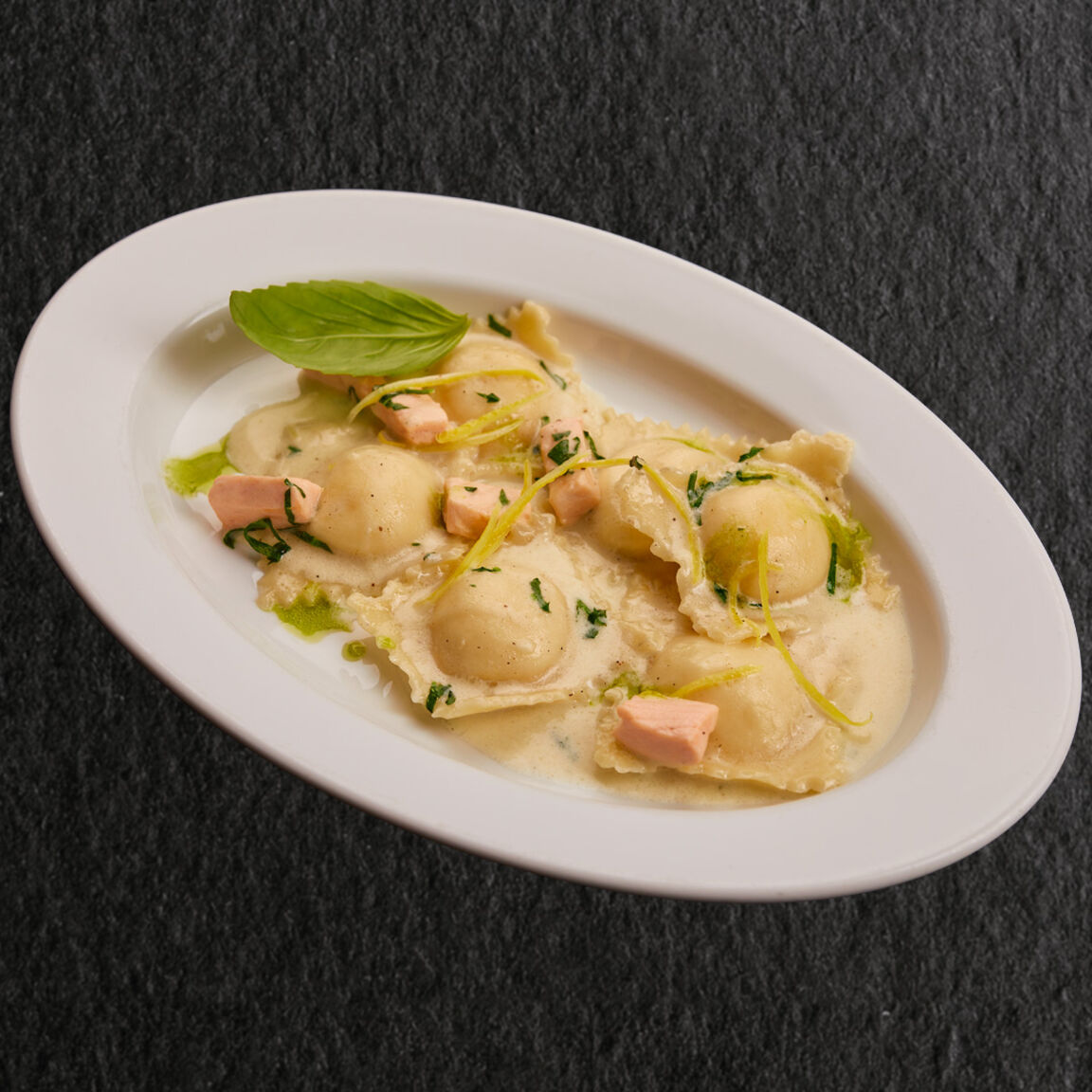 РАВИОЛИ С КРЕВЕТКОЙ И РИКОТТОЙ